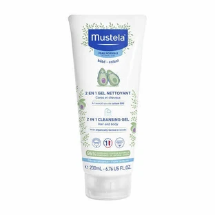 Очищуючий гель для волосся і тіла 2 в 1 без мила, 200 мл, Mustela