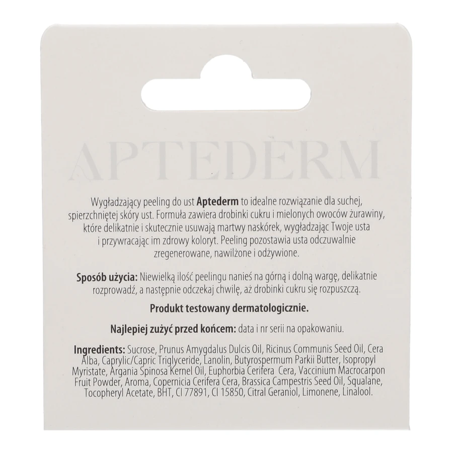 Aptederm, заспокійливий скраб для губ, 4,8 г: ціни та характеристики