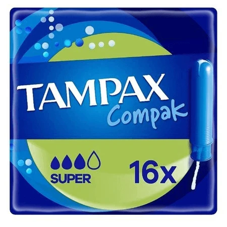 Tampax Compak, гігієнічні тампони з аплікатором, Super, 16 шт.: ціни та характеристики