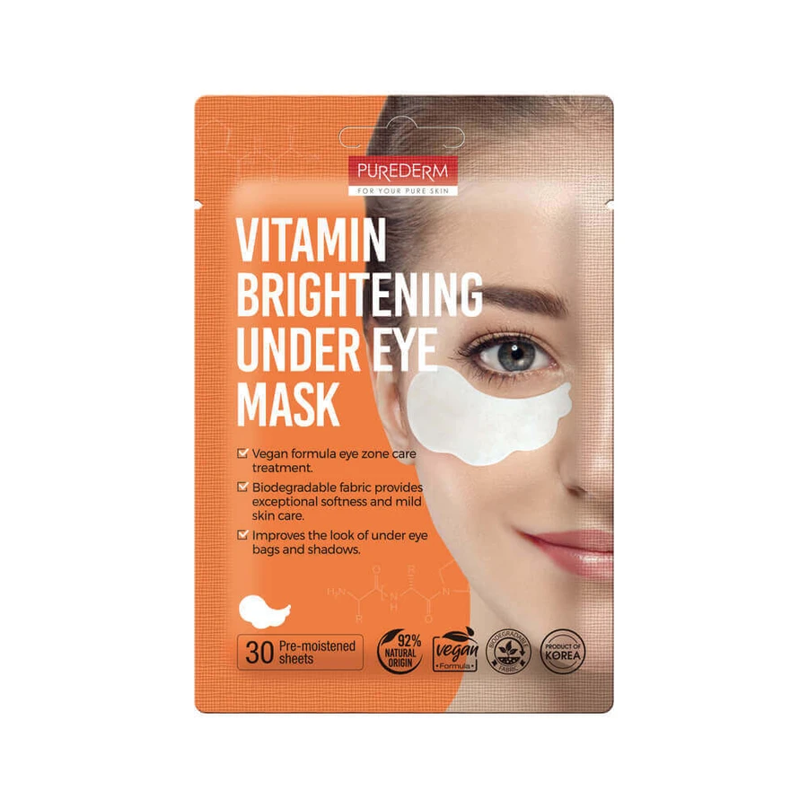 Освітлююча маска для повік з вітамінами, 30 шт/30 г, Purederm: ціни та характеристики