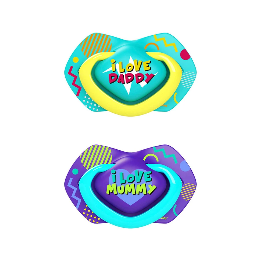 Canpol Babies, пустышка, силиконовая, симметричная, Neon Love, голубая, 22/653, 6-18 месяцев, 2 штуки: цены и характеристики