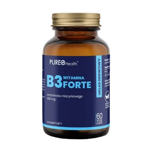 Pureo Health Вітамін B3 Forte, ніацин 500 мг, 60 вегетеріанських капсул