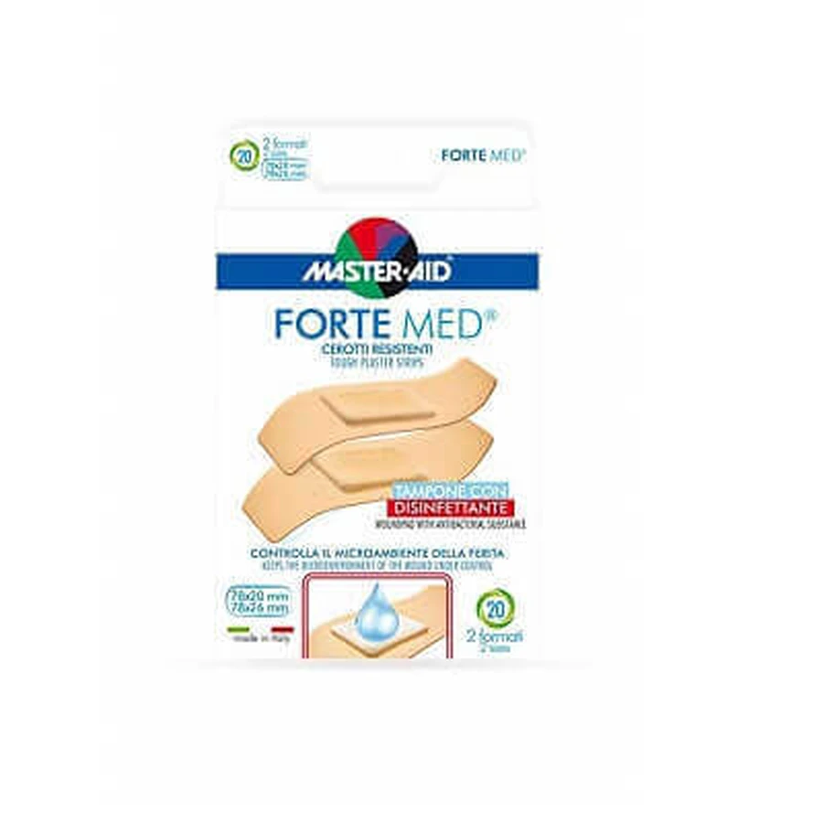 Ультрастійкі пластирі Forte Med Master-Aid Forte Med Master-Aid, 2 мм, 20 шт, Pietrasanta Pharma: ціни та характеристики