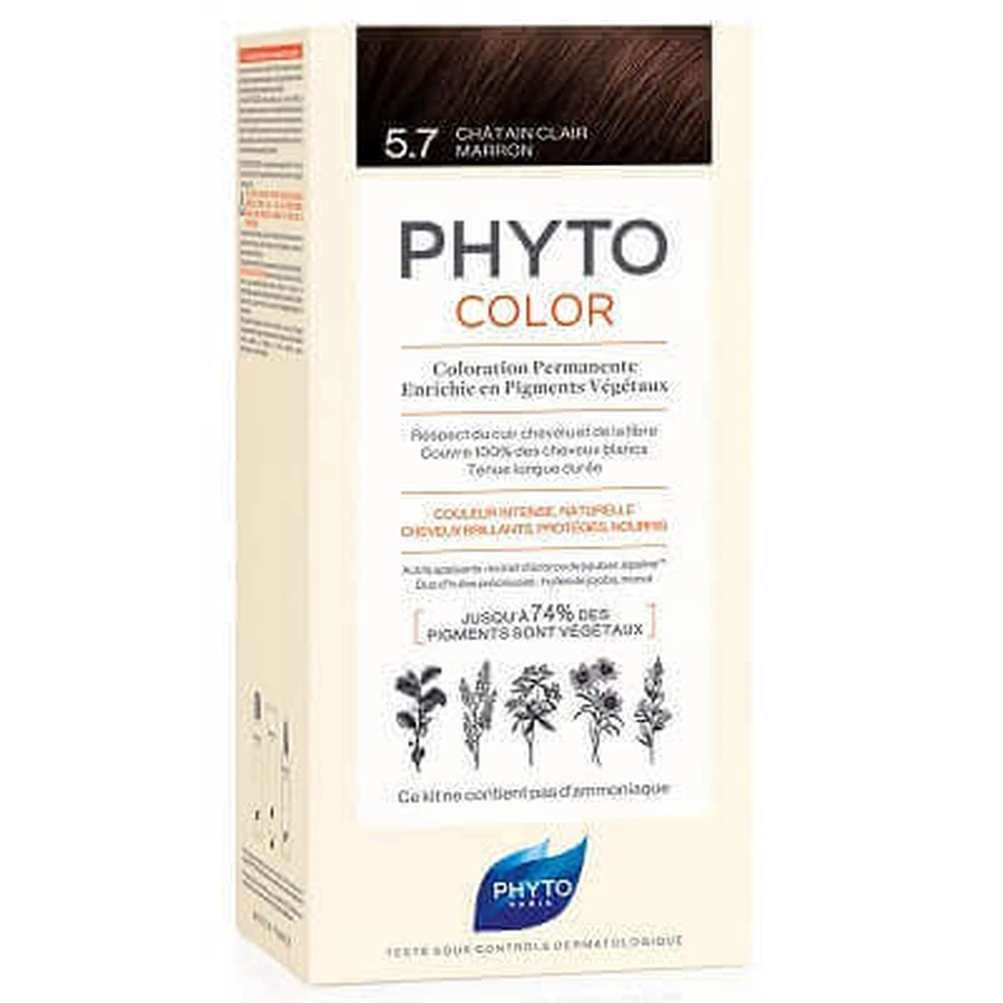 Nuana 5.7 Nuana Перманентная краска для волос коричневая, 50 мл, Phyto: цены и характеристики