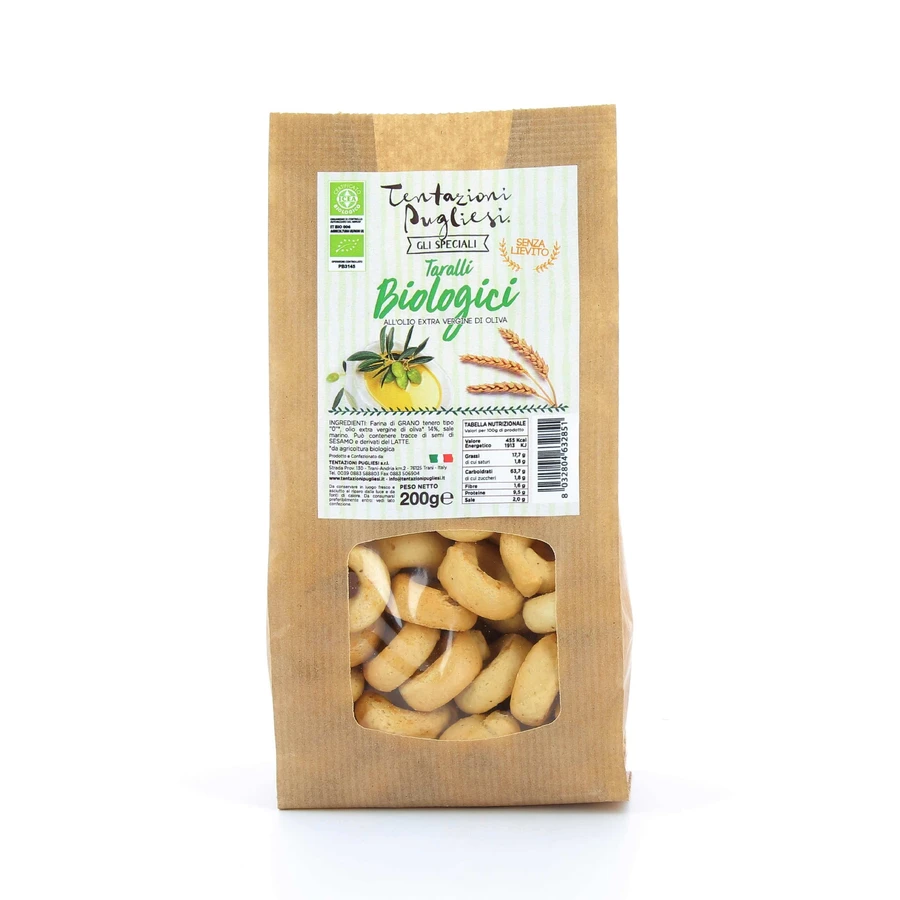 Оливковое масло Taralli Taralli Biologigi extra virgin pretcuits, 200 г, Tentazioni Pugliesi: цены и характеристики