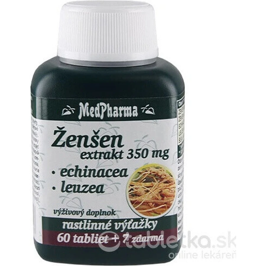 MedPharma Женьшень 350 мг + ехінацея + левзея 1х67 табл, дієтична добавка: ціни та характеристики