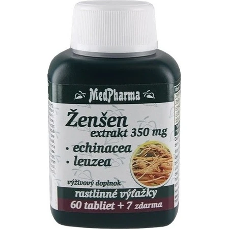 MedPharma Женьшень 350 мг + ехінацея + левзея 1х67 табл, дієтична добавка: ціни та характеристики