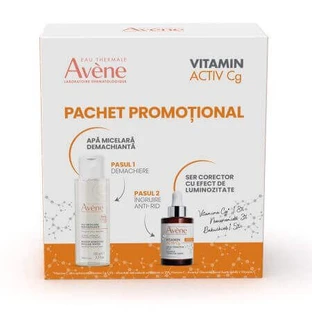 Осветляющая корректирующая сыворотка Vitamin Activ Cg, 30 мл + очищающая мицеллярная вода, 100 мл, Avene