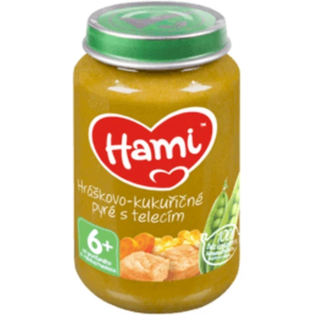 Hami Мясное и овощное пюре Горохово-кукурузное пюре с мясом теленка 200 г: цены и характеристики