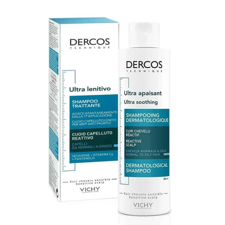 Vichy Dercy Dercos Ultra Soothing Заспокійливий шампунь для сухої шкіри Ultra Soothing, 200 мл: ціни та характеристики