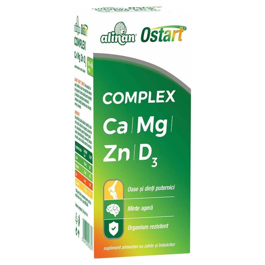 Alinan Ostart Complex Ca Mg Zn D3 сироп, 200мл, Fiterman Pharma: ціни та характеристики