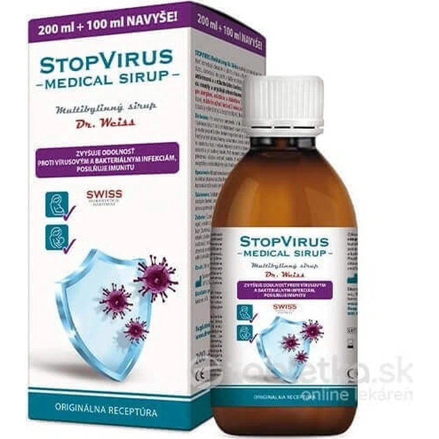 STOPVIRUS Медицинский сироп Dr.Weiss 1×300 мл, мультитравяной сироп: цены и характеристики