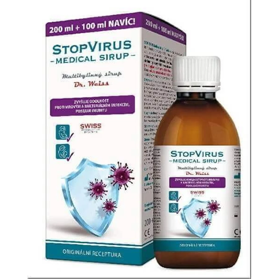 STOPVIRUS Медицинский сироп Dr.Weiss 1×300 мл, мультитравяной сироп: цены и характеристики