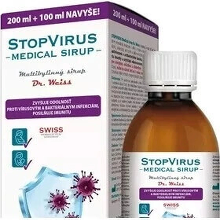 STOPVIRUS Медицинский сироп Dr.Weiss 1×300 мл, мультитравяной сироп: цены и характеристики