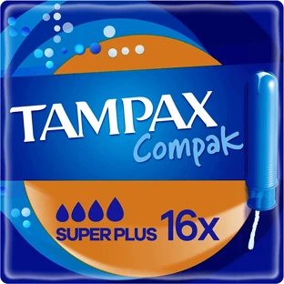 Tampax Compak, гигиенические тампоны с аппликатором, Super Plus, 16 штук ДЕПОЗИТНАЯ УПАКОВКА