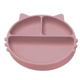Силіконове розділене блюдце з присоскою Kitty Kitty, 6 місяців+, Old Rose, Appekids