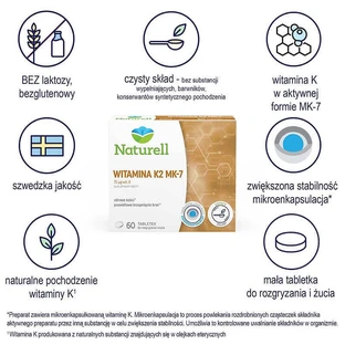 Naturell Vitamin K2 MK-7, витамин К 75 мкг, 60 жевательных таблеток