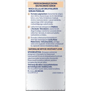 Nivea Hyaluron Cellular Filler 3in1, тональная сыворотка, светлый цвет, 30 мл