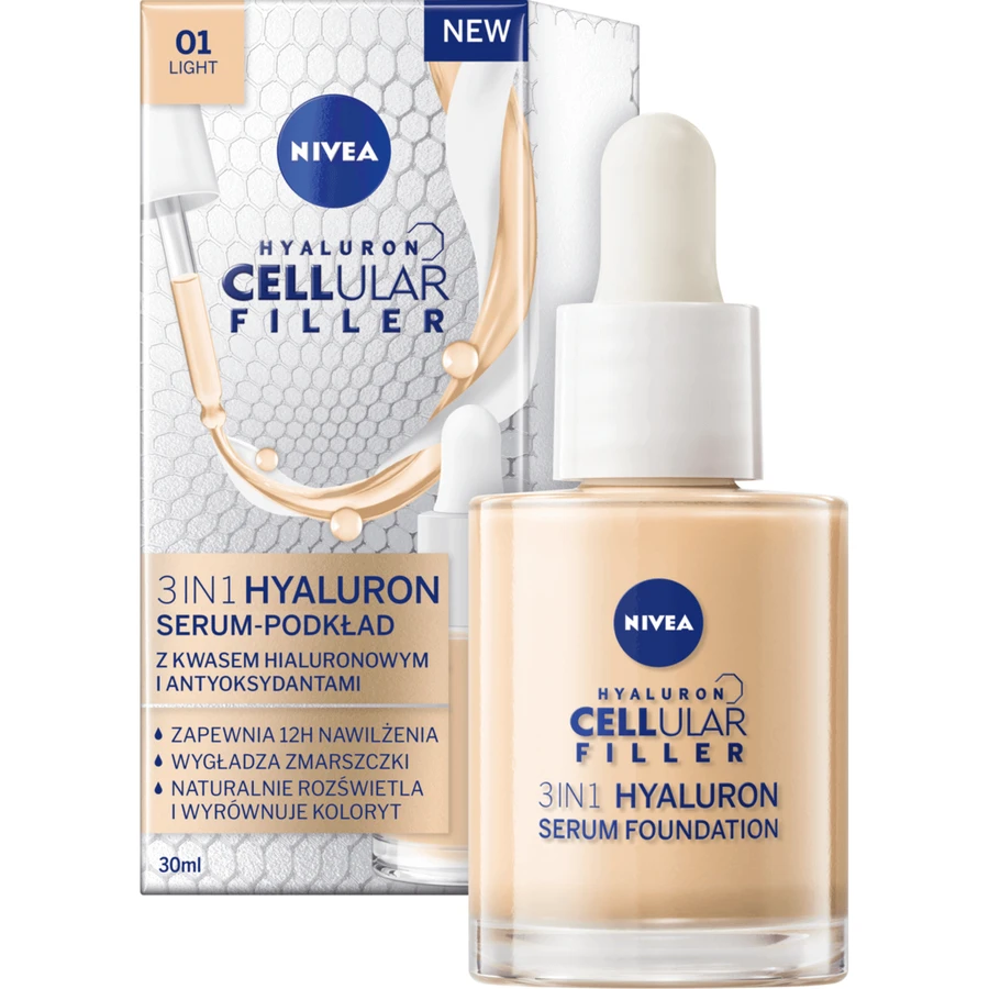 Nivea Hyaluron Cellular Filler 3in1, тональная сыворотка, светлый цвет, 30 мл: цены и характеристики