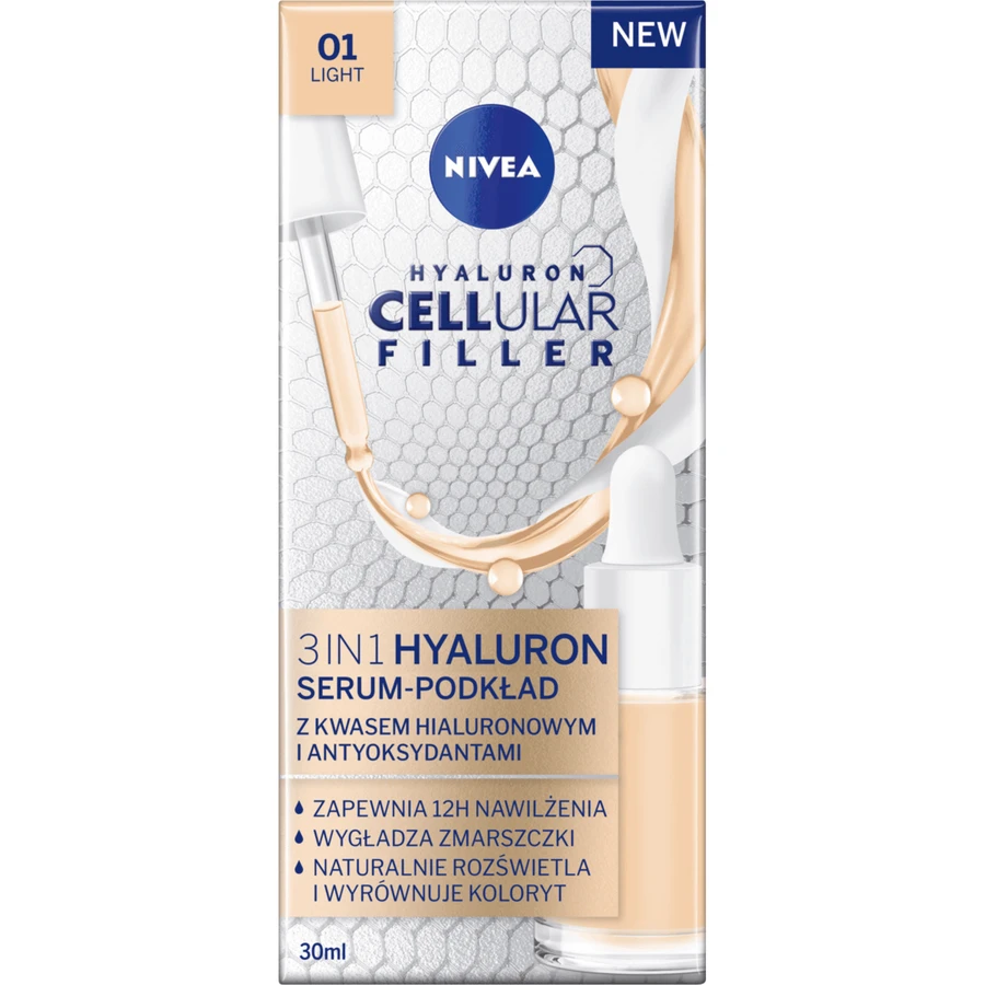 Nivea Hyaluron Cellular Filler 3in1, тональная сыворотка, светлый цвет, 30 мл: цены и характеристики