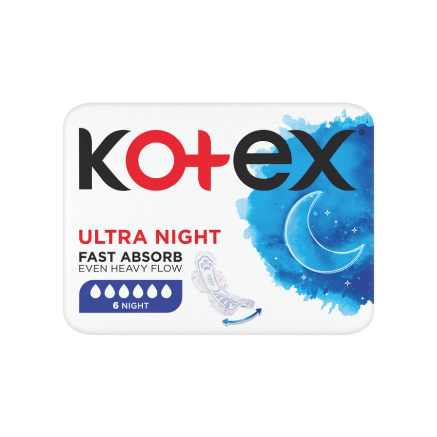 Впитывающие прокладки Ultra Night, 6 штук, Kotex: цены и характеристики