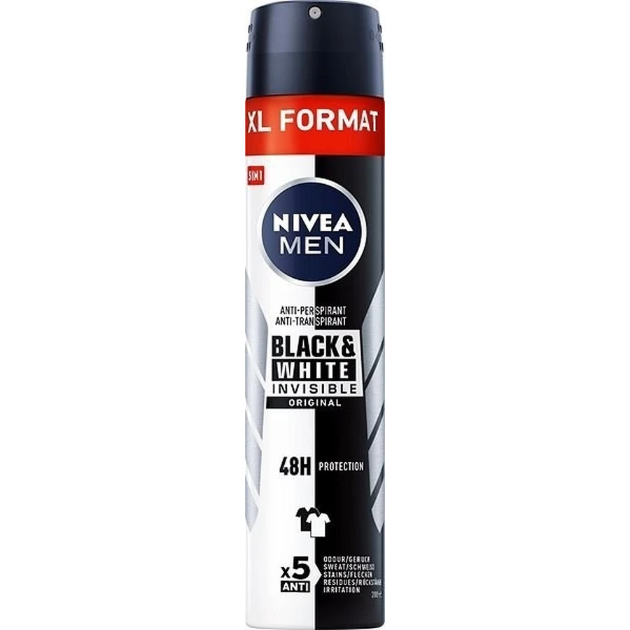 NIVEA Men Спрей AP Black&White Invisible Original 200 мл 1×200 мл, антиперспирант: цены и характеристики