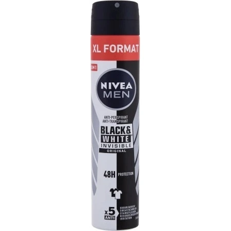 NIVEA Men Спрей AP Black&White Invisible Original 200 мл 1×200 мл, антиперспирант: цены и характеристики
