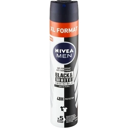NIVEA Men Спрей AP Black&White Invisible Original 200 мл 1×200 мл, антиперспирант: цены и характеристики
