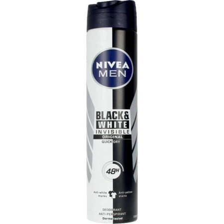 NIVEA Men Спрей AP Black&White Invisible Original 200 мл 1×200 мл, антиперспирант: цены и характеристики