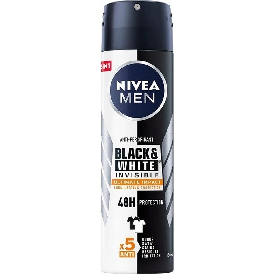NIVEA Men Спрей AP Black&White Invisible Original 200 мл 1×200 мл, антиперспирант: цены и характеристики