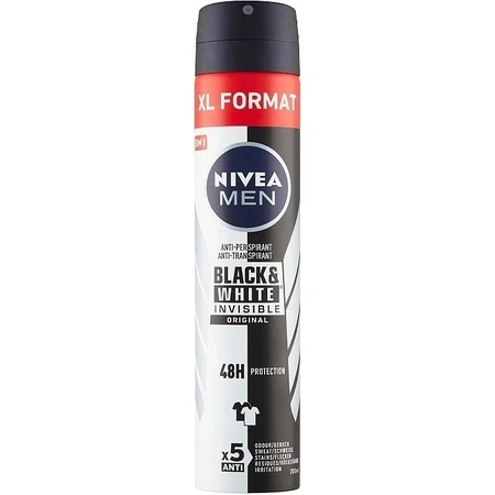 NIVEA Men Спрей AP Black&White Invisible Original 200 мл 1×200 мл, антиперспирант: цены и характеристики
