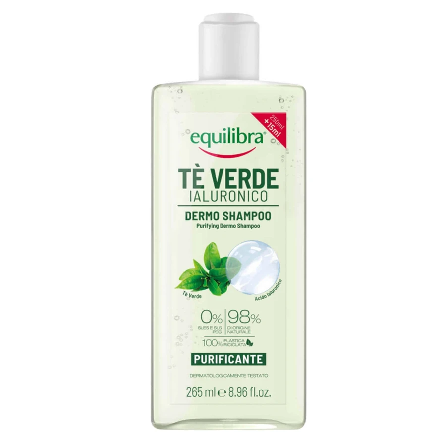 Шампунь для волосся Equilibra Dermo Shampoo з зеленим чаєм та гіалуроновою кислотою, очищувальний, 265 мл: ціни та характеристики
