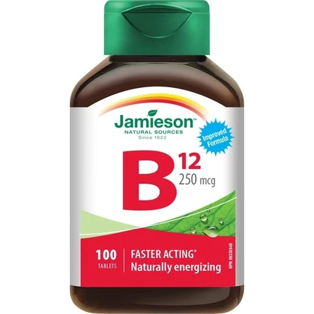 JAMIESON VITAMIN B12 МЕТИЛКОБАЛАМІН 100 мкг 1×100 табл.: ціни та характеристики