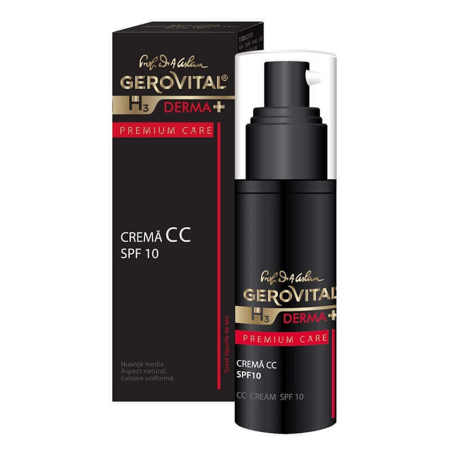 CC крем SPF 10 Gerovital H3 Derma+ Premium Care, 30 мл, Farmec: цены и характеристики
