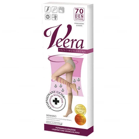 Veera Przeciwylakowa, носки до колена, 70 ден, размер 3/ 4, черный: цены и характеристики