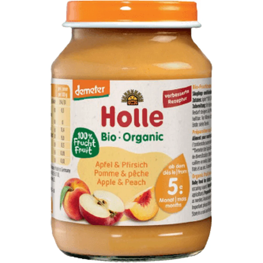 Holle Organic Персик и яблоко 190 г: цены и характеристики