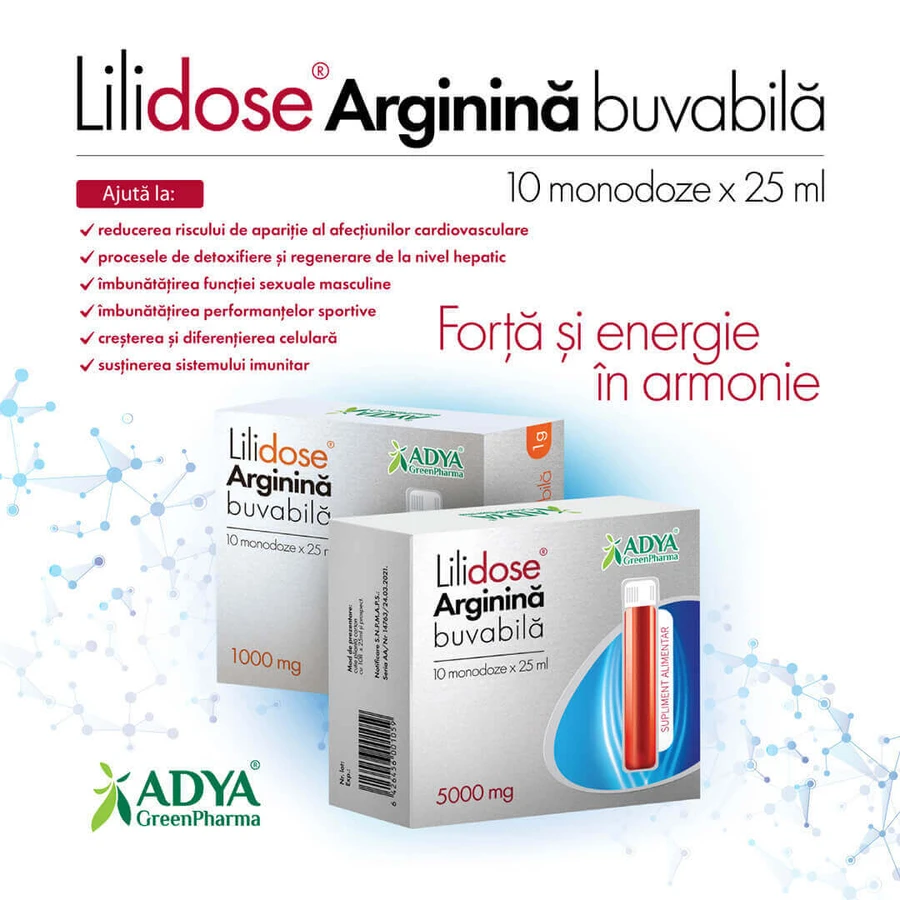 Лілідозний аргінін Buvabila 5000mg 25ml x 10monodz Adya Green: ціни та характеристики