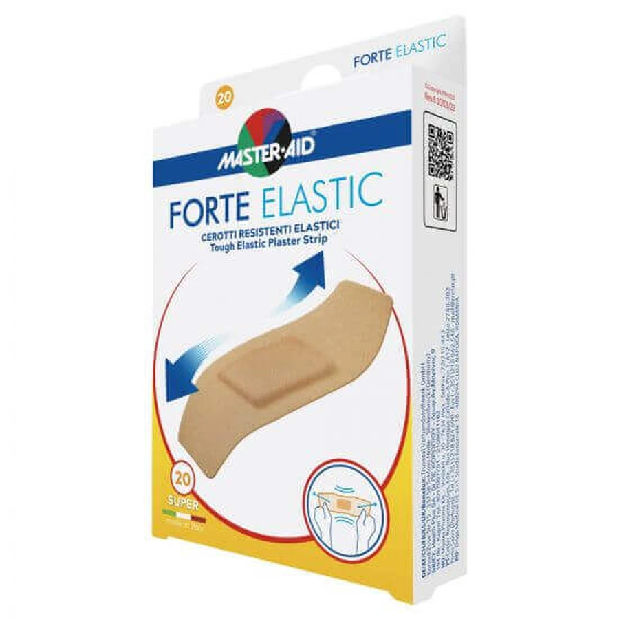 Міцні пластирі з еластичного полотна Forte 86x39 мм Master-Aid, 20 штук, Pietrasanta Pharma: ціни та характеристики