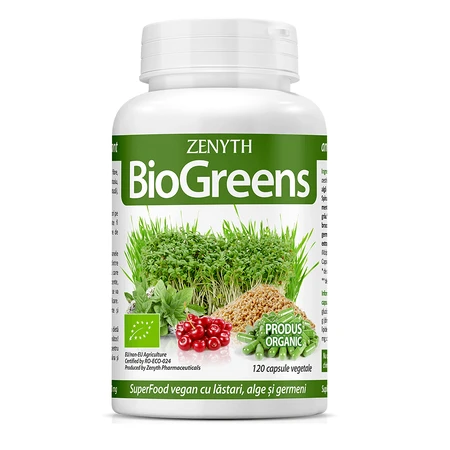 BioGreens SuperFood Organic з паростками, морські водорості, 120 капсул, Zenyth: ціни та характеристики