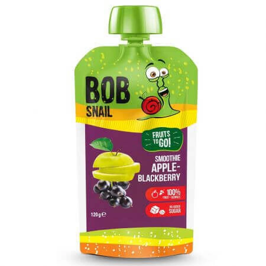 Натуральный яблочно-черносмородиновый смузи, 120 г, Bob Snail: цены и характеристики
