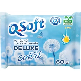 Вологий туалетний папір QSoft Sensitive 1×60 шт, туалетний папір