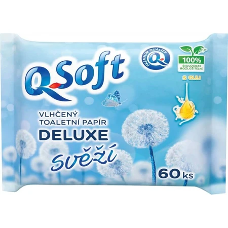 Вологий туалетний папір QSoft Sensitive 1×60 шт, туалетний папір: ціни та характеристики