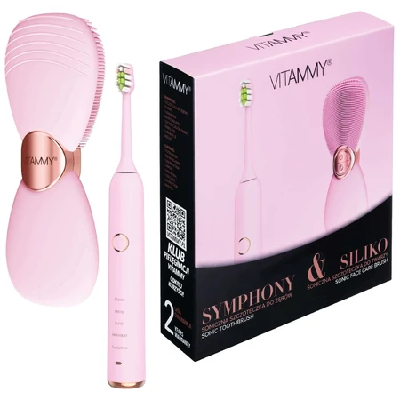 Набор Vitammy Symphony & Siliko, звуковая зубная щетка + щетка для лица, розовый: цены и характеристики