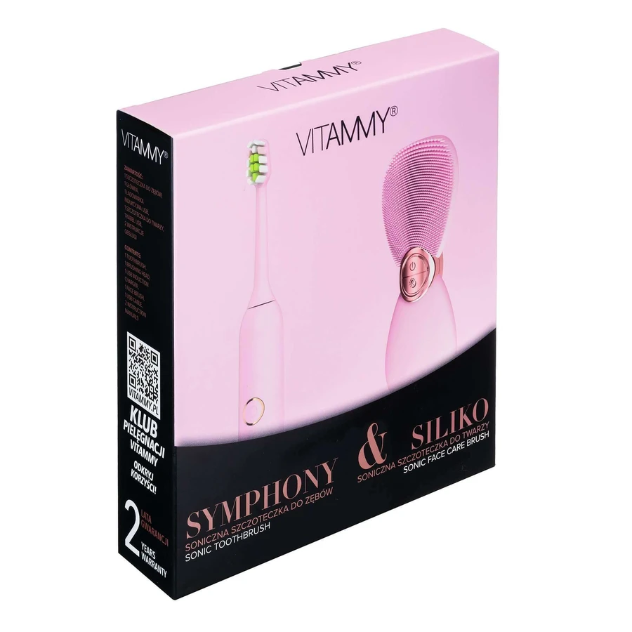 Набор Vitammy Symphony & Siliko, звуковая зубная щетка + щетка для лица, розовый: цены и характеристики