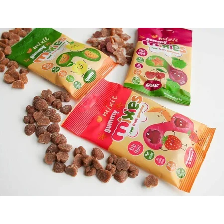 Mixit Gummy Mixies - Полуниця та банан, натуральна льодяникова цукерка 35 г: ціни та характеристики