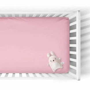 Простыня с трикотажной резинкой, 120x60 см, розовая, Tuxi Brands