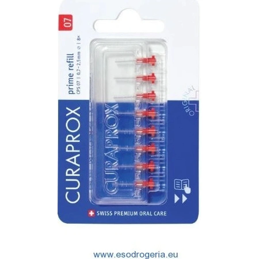CURAPROX CPS 07 prime refill red 1×8 шт, міжзубні щітки без тримача: ціни та характеристики