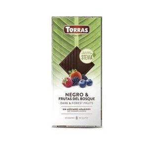 Темный шоколад с 54% какао и ягодами, 125 г, Torras