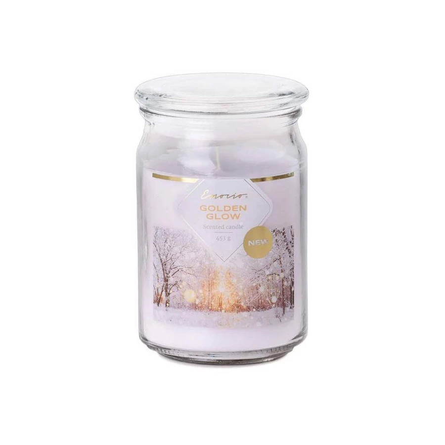 Emocio Склянка 93х142 мм зі скляною кришкою Golden Glow ароматична свічка 1×1 шт, розмір 93 х 142 мм: ціни та характеристики
