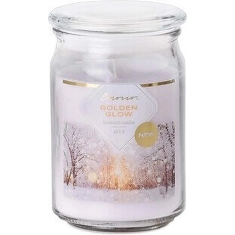 Emocio Склянка 93х142 мм зі скляною кришкою Golden Glow ароматична свічка 1×1 шт, розмір 93 х 142 мм: ціни та характеристики